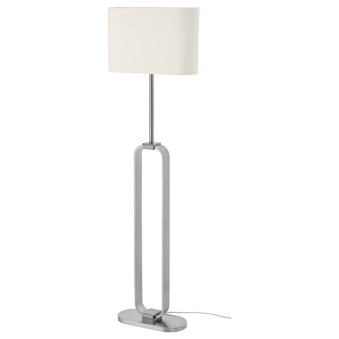 IKEA UPPVIND lampa podłogowa, niklowano/biały, 150 cm