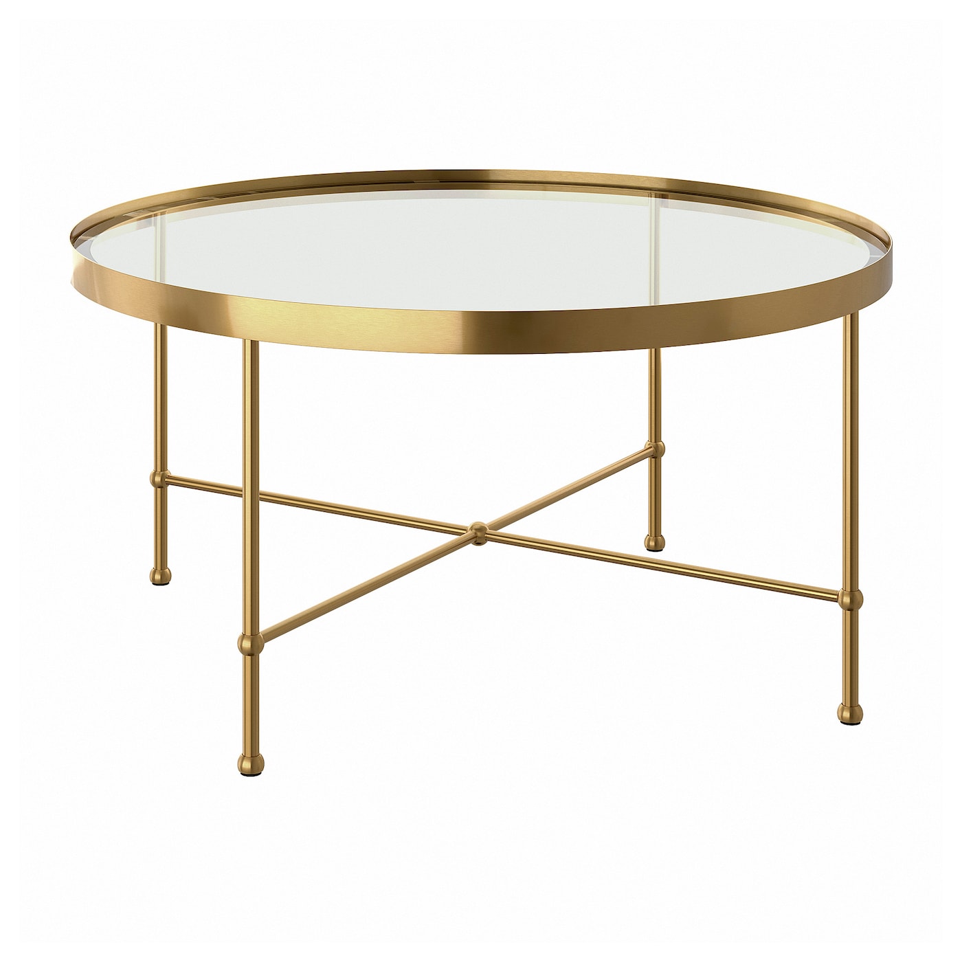 IKEA TORSJÖ stolik kawowy, imitacja złota/szkło, 88 cm
