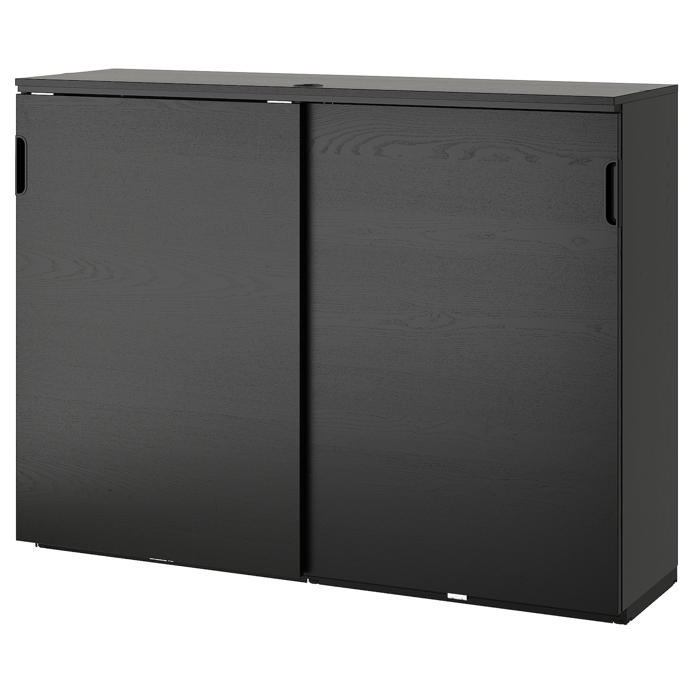 IKEA GALANT szafka z drzwiami przesuwnymi, okl jesionowa bejcowana na czarno, 160x120 cm