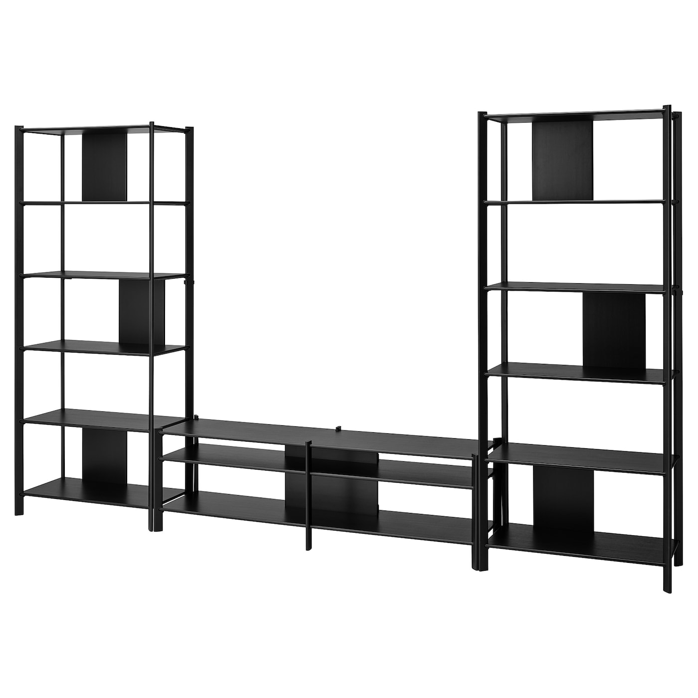 IKEA JÄTTESTA szafka pod TV, czarny, 320x40x195 cm