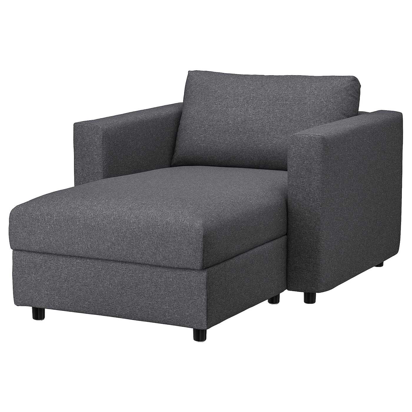 IKEA VIMLE szezlong, Gunnared średnioszary, Wysokość z poduchami oparcia: 83 cm