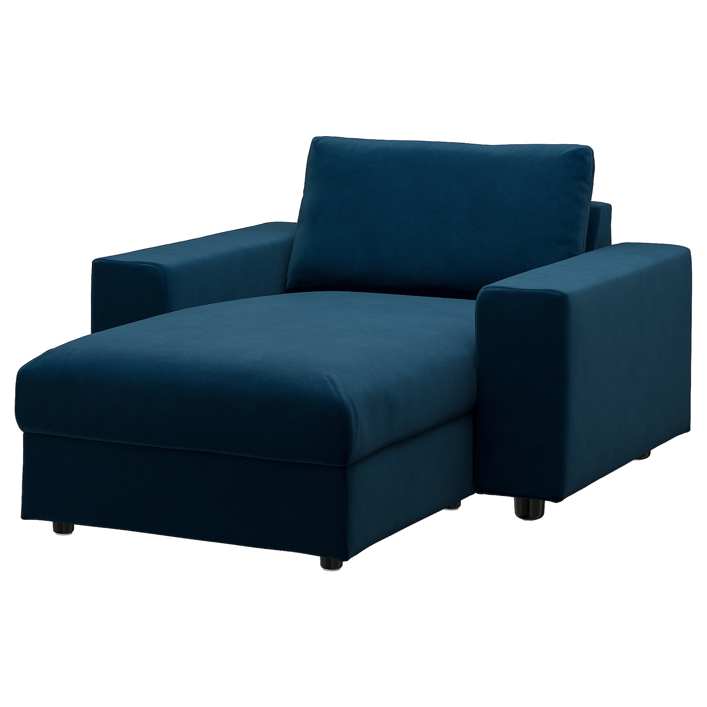 IKEA VIMLE szezlong, Djuparp/ciemnozielononiebieski z szerokimi podłokietnikami, Wysokość z poduchami oparcia: 83 cm