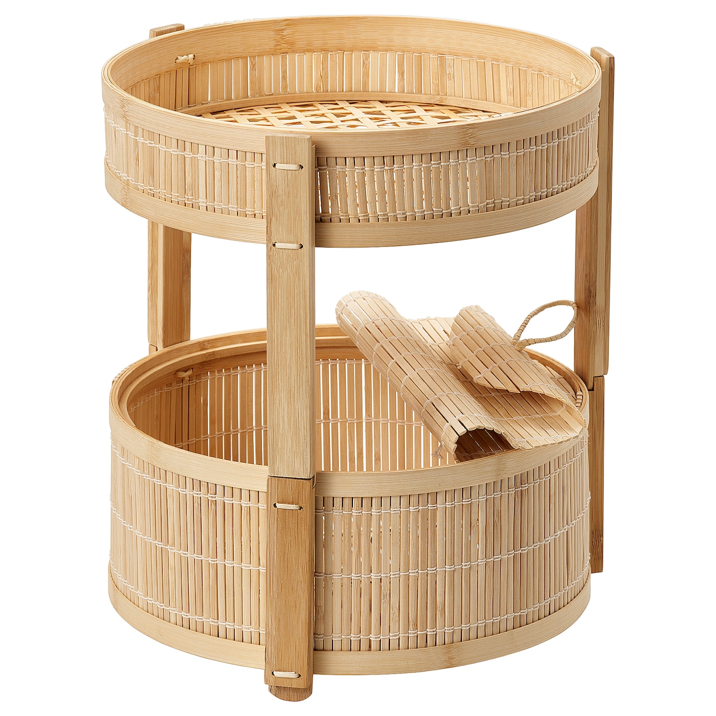IKEA KANELMOTT kosz na owoce/warzywa, zestaw 2 szt, bambus