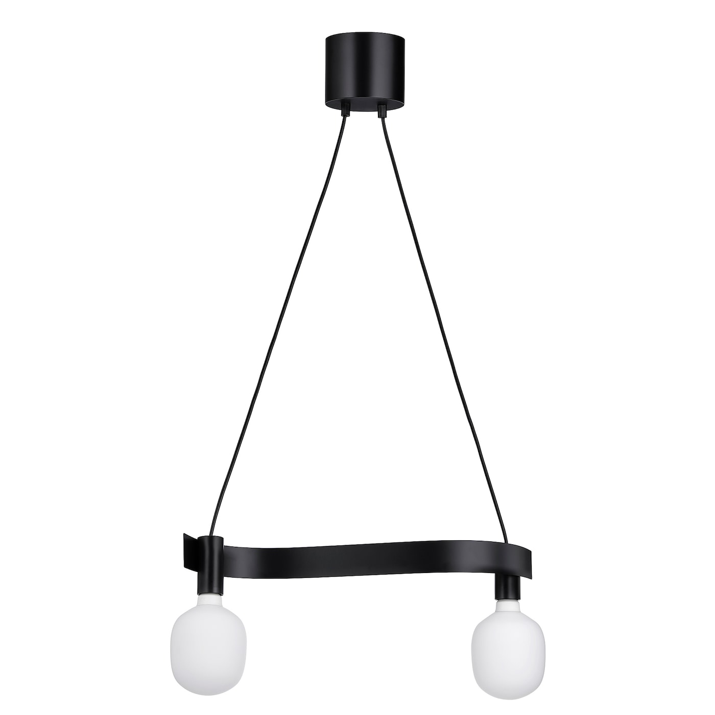 IKEA ACKJA / TRÅDFRI lampa wisząca z żarówką, fala czarny/smart bezprzewodowy przyciemniany