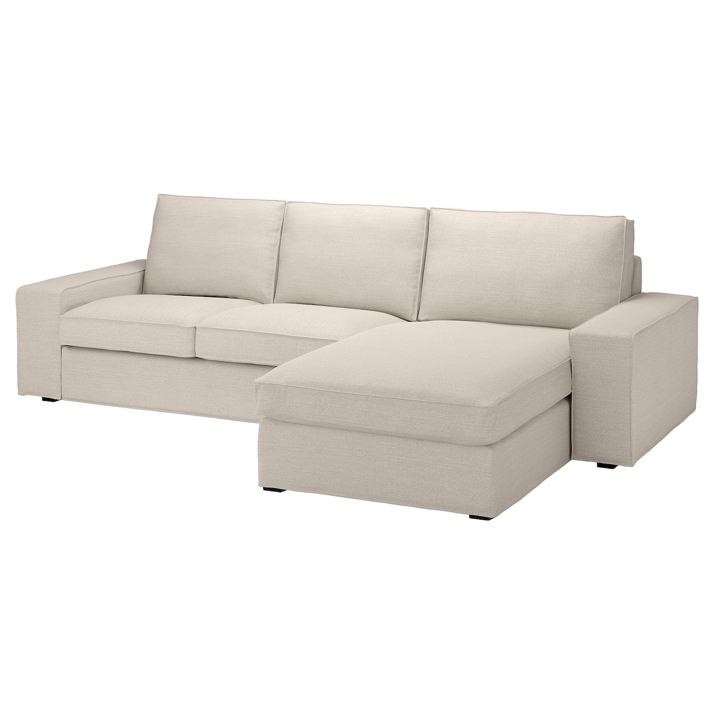 IKEA KIVIK sofa 3-osobowa z szezlongiem, Gunnared beżowy, Maksymalna szerokość: 280 cm