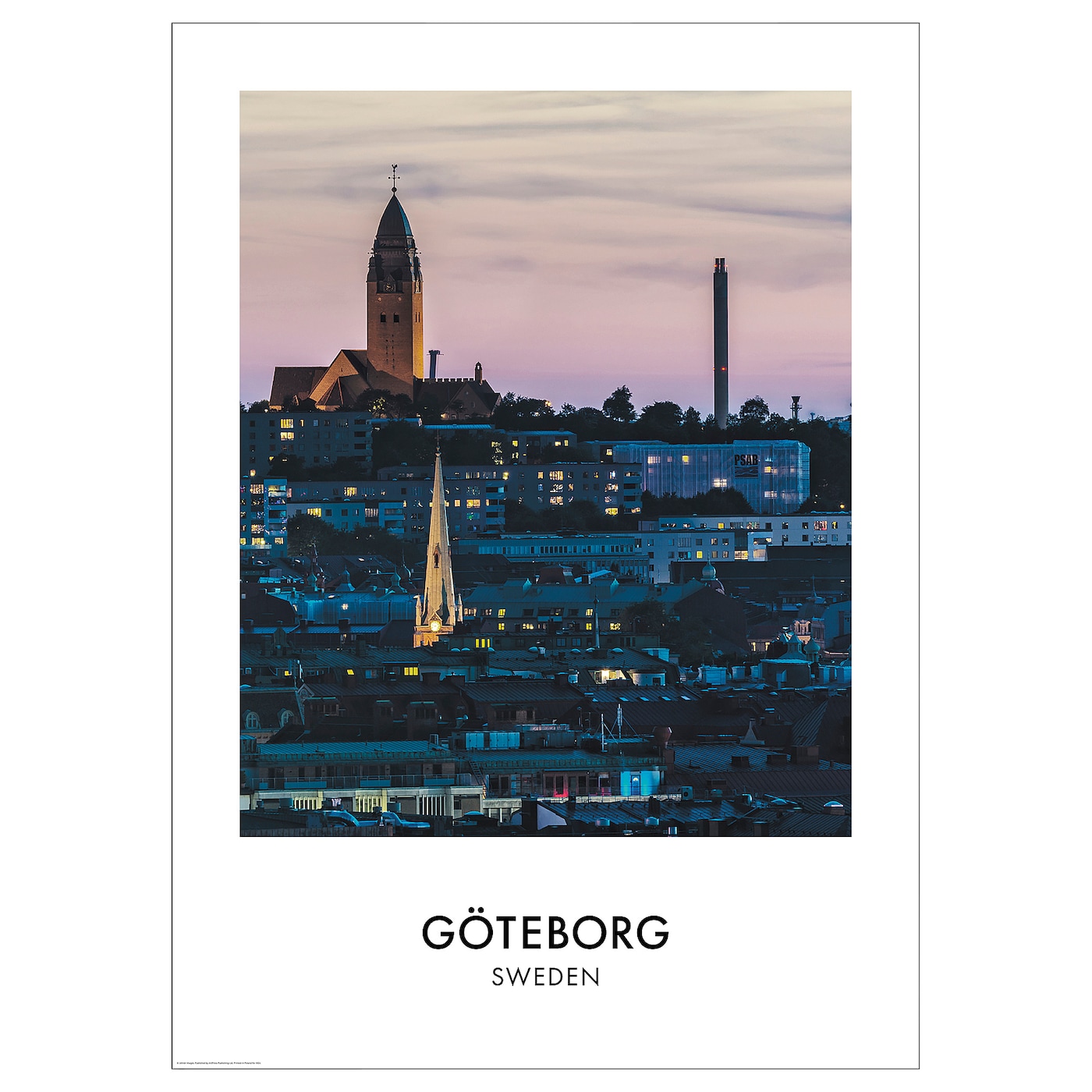 IKEA BILD Plakat, kościoły w świetle księż, Göteborg, 50x70 cm