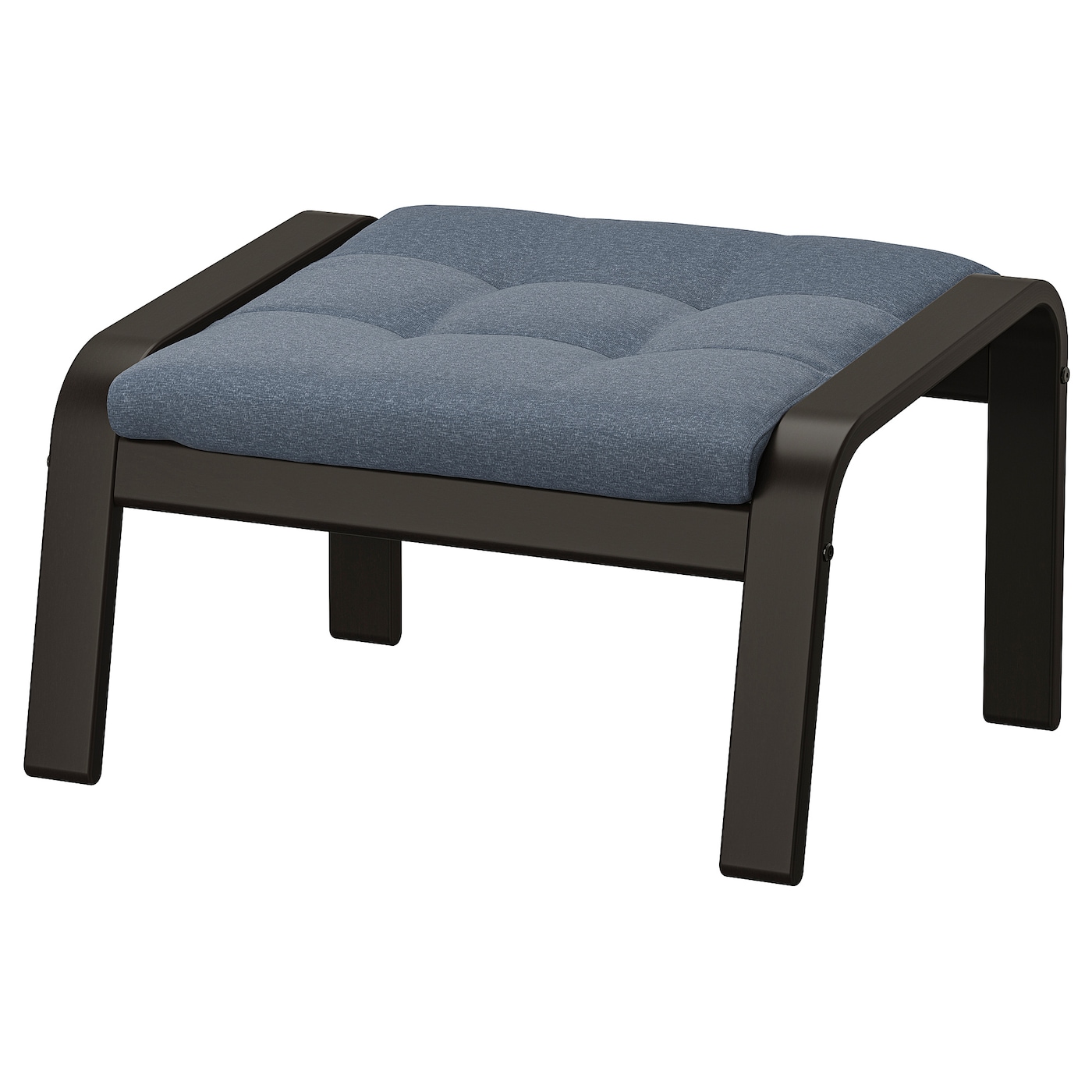IKEA POÄNG podnóżek, czarnybrąz/Gunnared niebieski, Szerokość: 68 cm