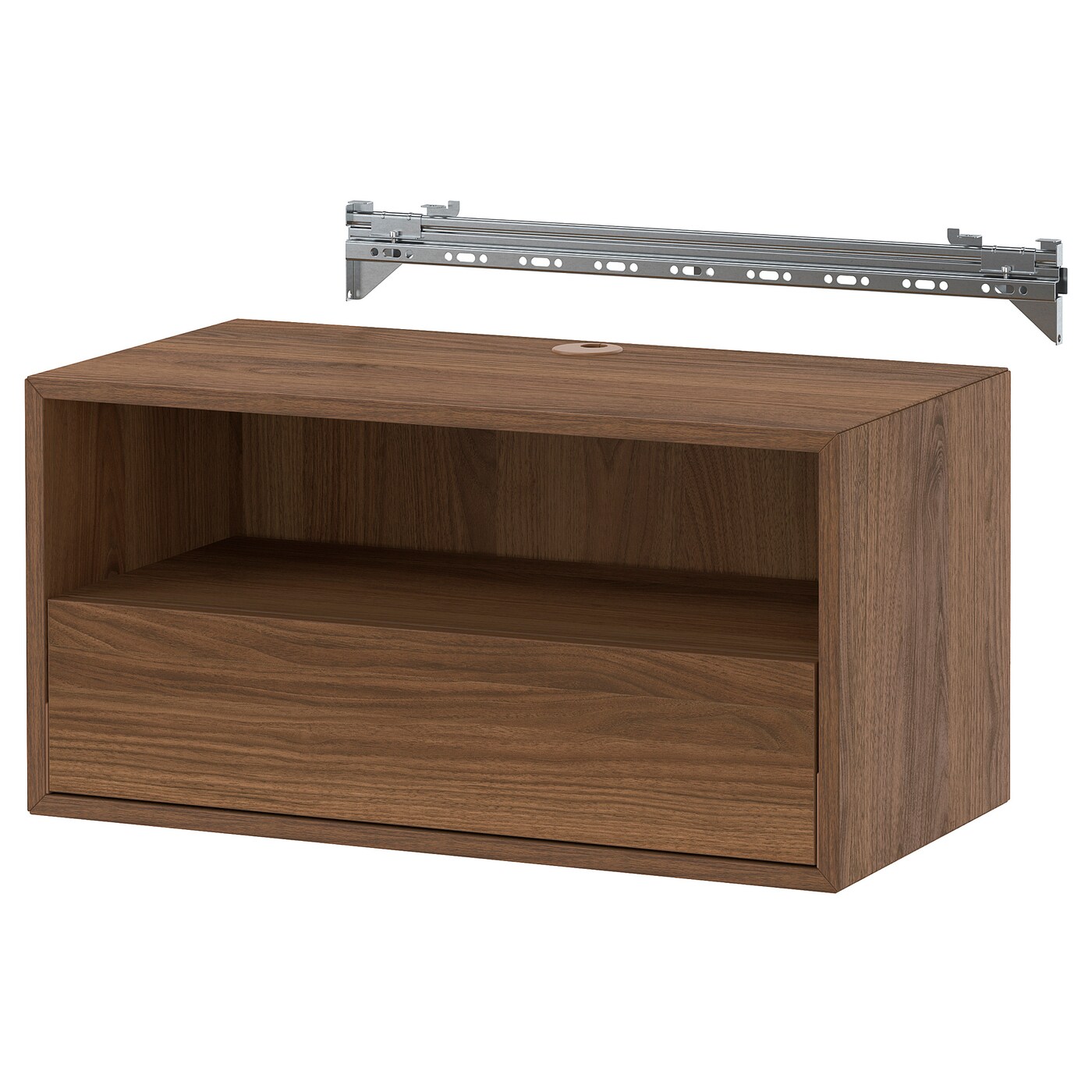 IKEA EKET półka ścien n media z listwą mocuj, brązowy/orzech, 70x35x35 cm