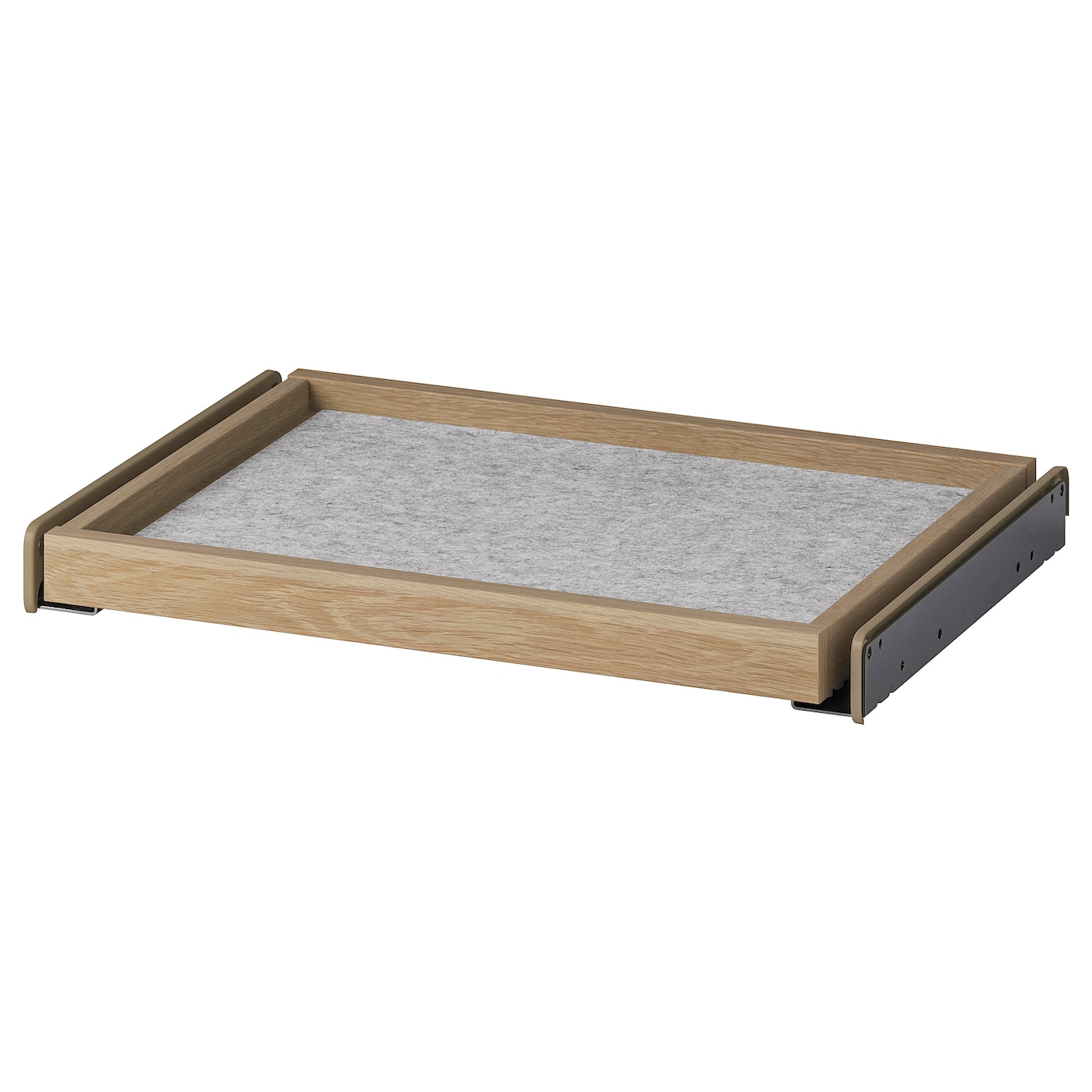 IKEA KOMPLEMENT wysuwana taca z matą do szuflady, imitacja dębu bejcowanego na biało/jasnoszary, 50x35 cm