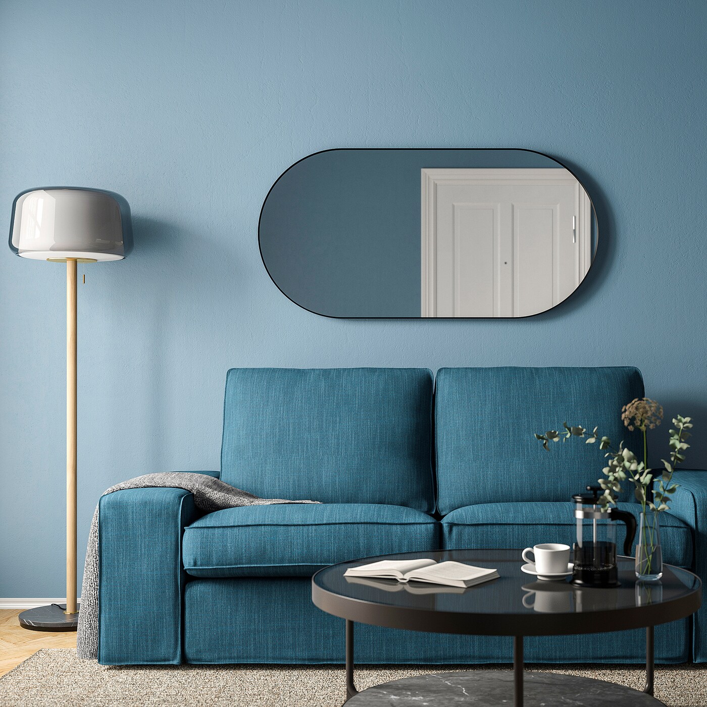 IKEA LINDBYN lustro, czarny, 60x120 cm