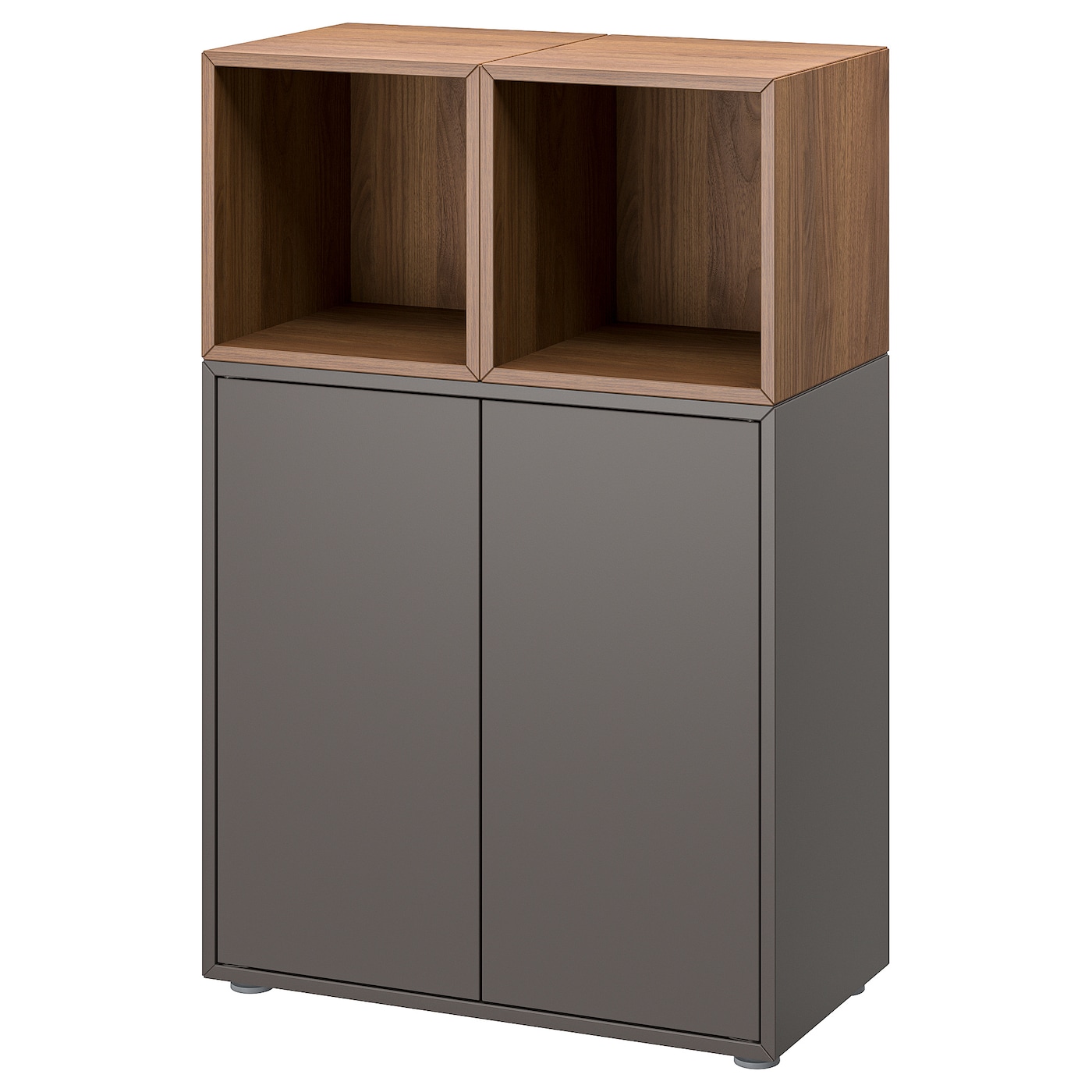 IKEA EKET kombinacja szafek ze stopkami, ciemnoszary/orzech, 70x35x107 cm