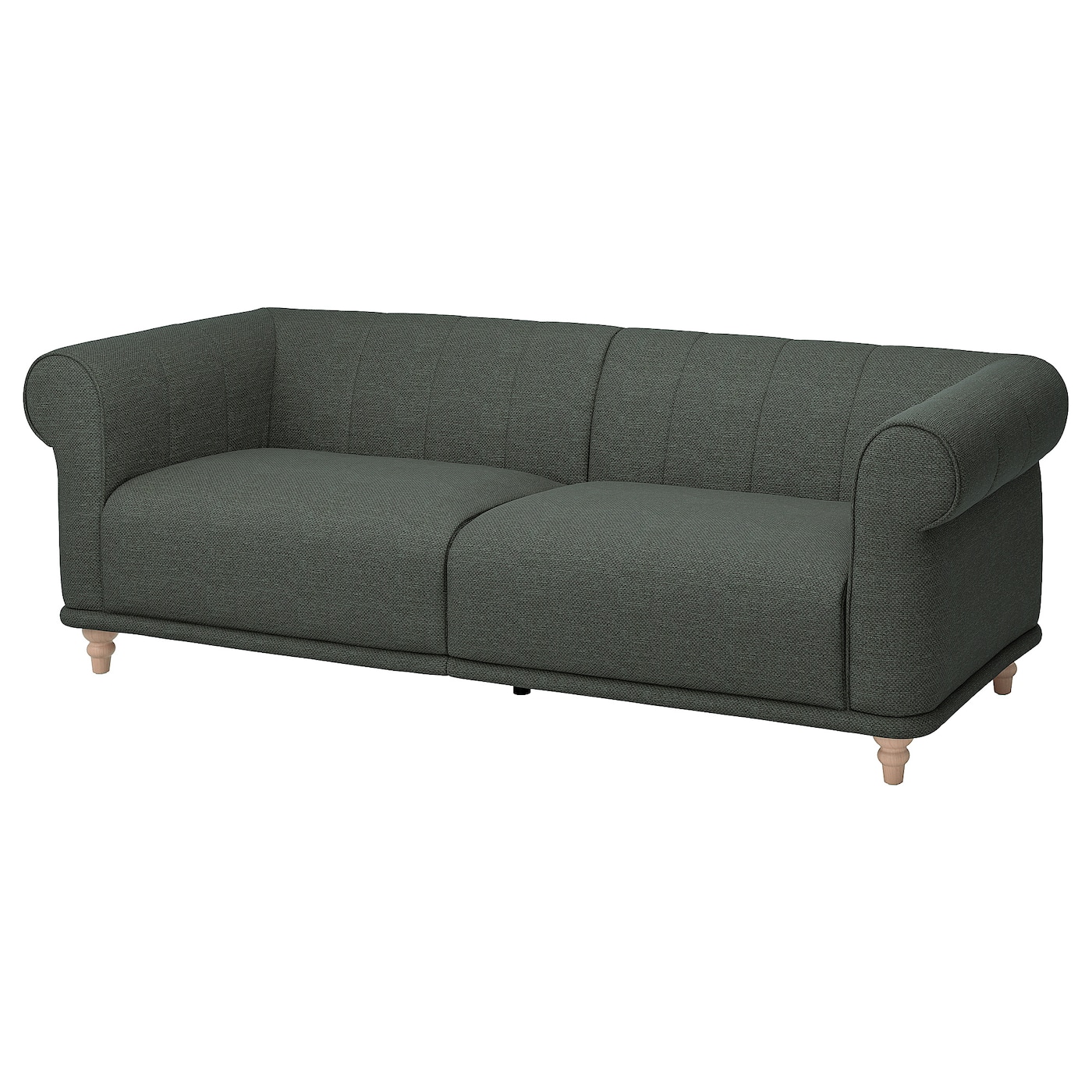 IKEA VISKAFORS sofa 3-osobowa, Lejde/szary/zielony brzoza, Podłokietnik szerokość: 22 cm