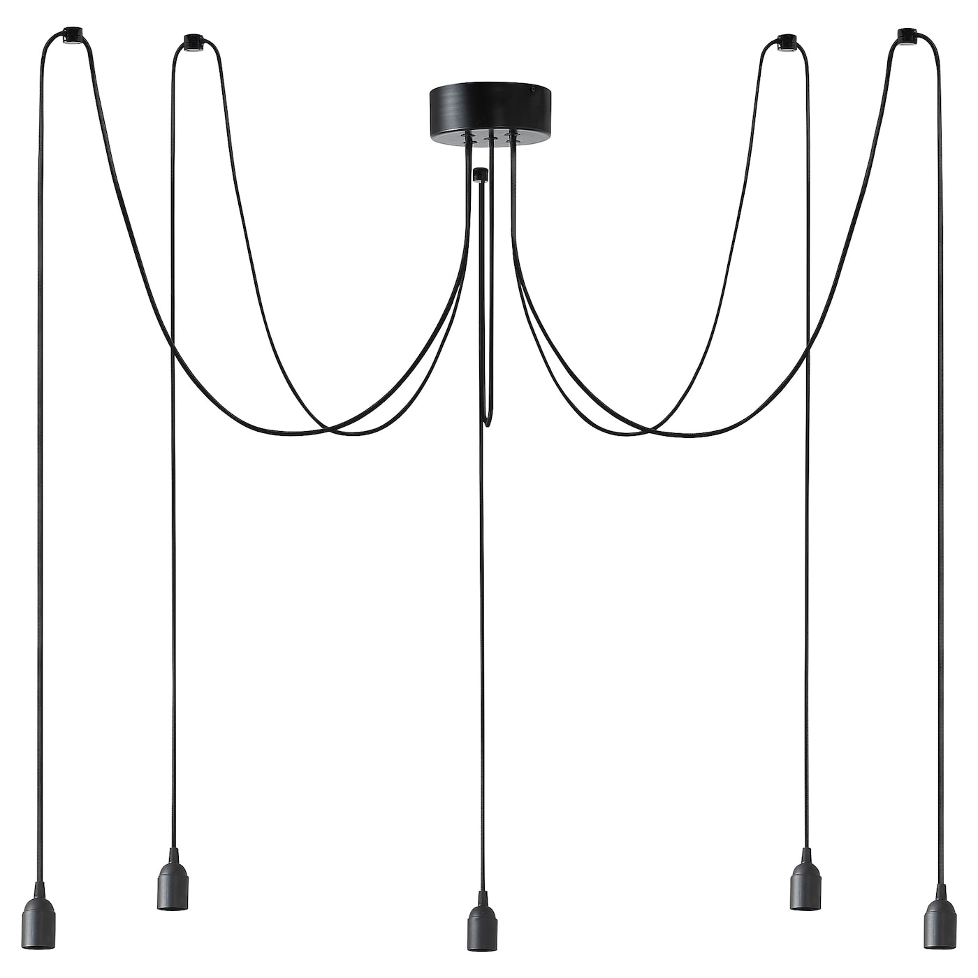 IKEA BENGTSBOL lampa wisząca/5 żarówek, czarny, Wysokość: 12 cm