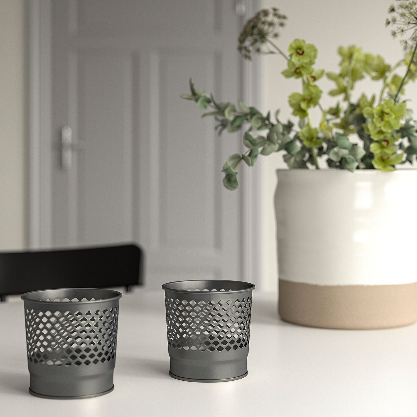 IKEA BERGGRAN świecznik, szary, 9 cm