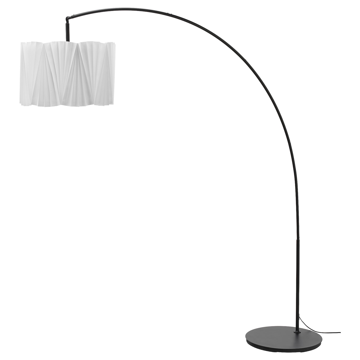 IKEA KUNGSHULT / SKAFTET lampa podłogowa, łuk, biały/czarny, Wysokość: 214 cm