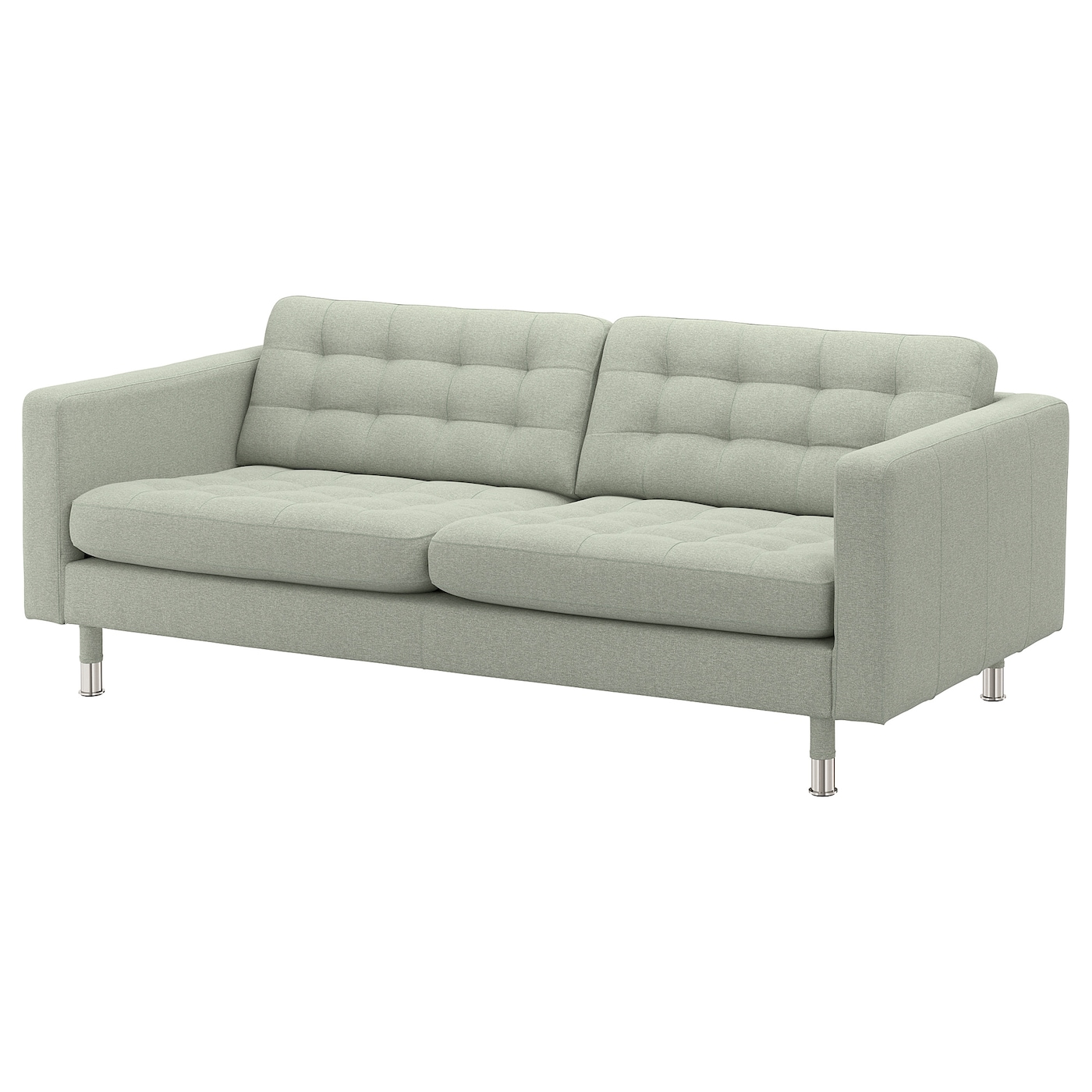 IKEA LANDSKRONA sofa 3-osobowa, Gunnared jasnozielony/metal, Szerokość: 204 cm