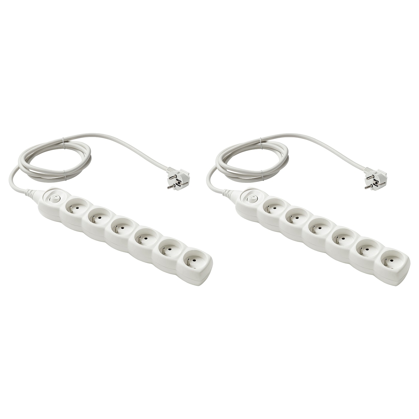 IKEA KOPPLA przedłużacz 6 gniazdek, wyłącznik, biały, 1.5 m