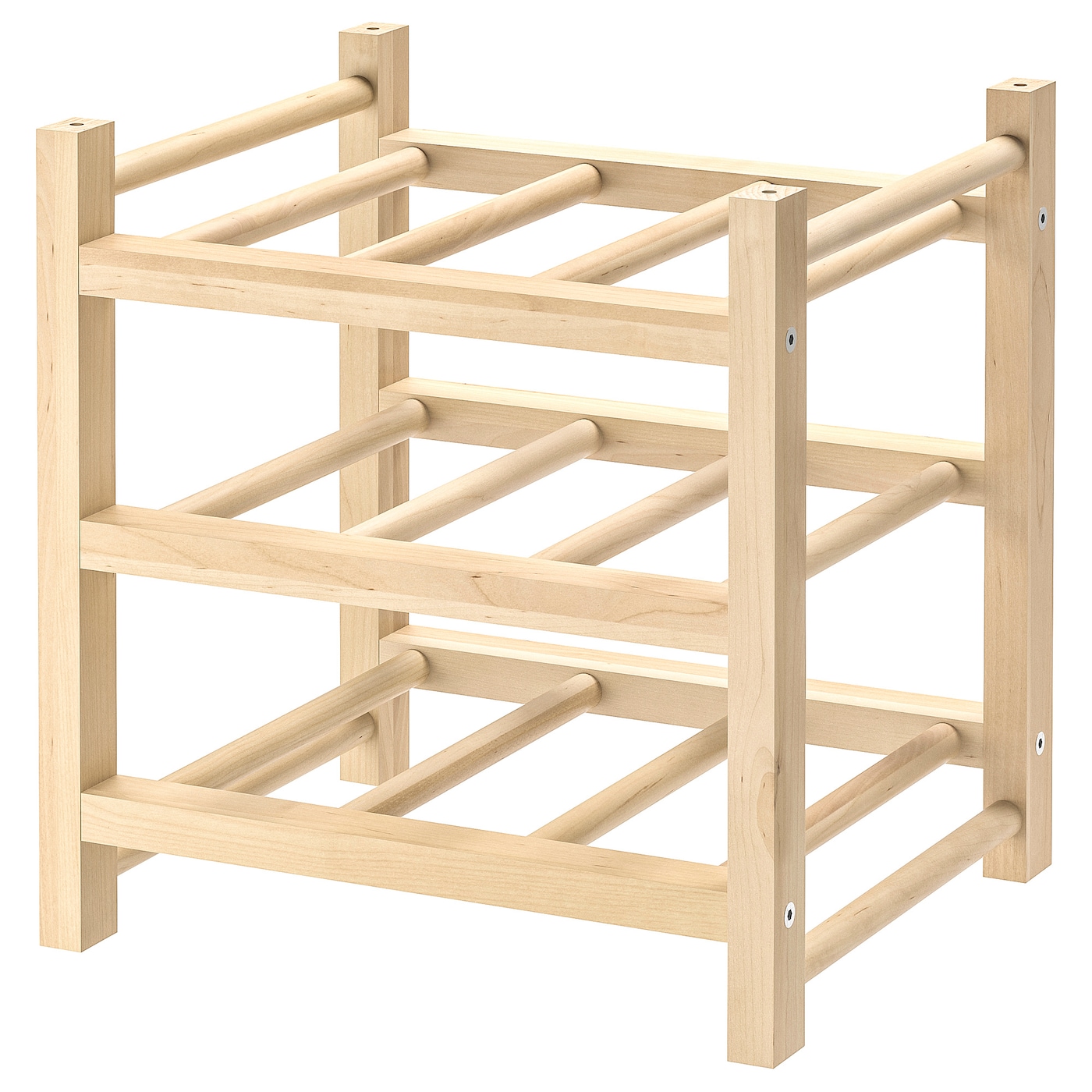 IKEA HUTTEN Stojak na 9 butelek wina, lite drewno, Szerokość: 33 cm
