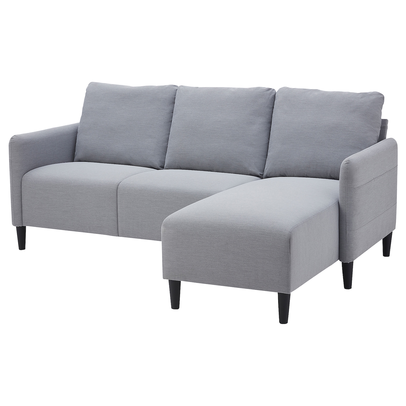 IKEA ANGERSBY sofa 3-osobowa, z szezlongiem/Knisa jasnoszary, Głębokość: 84 cm