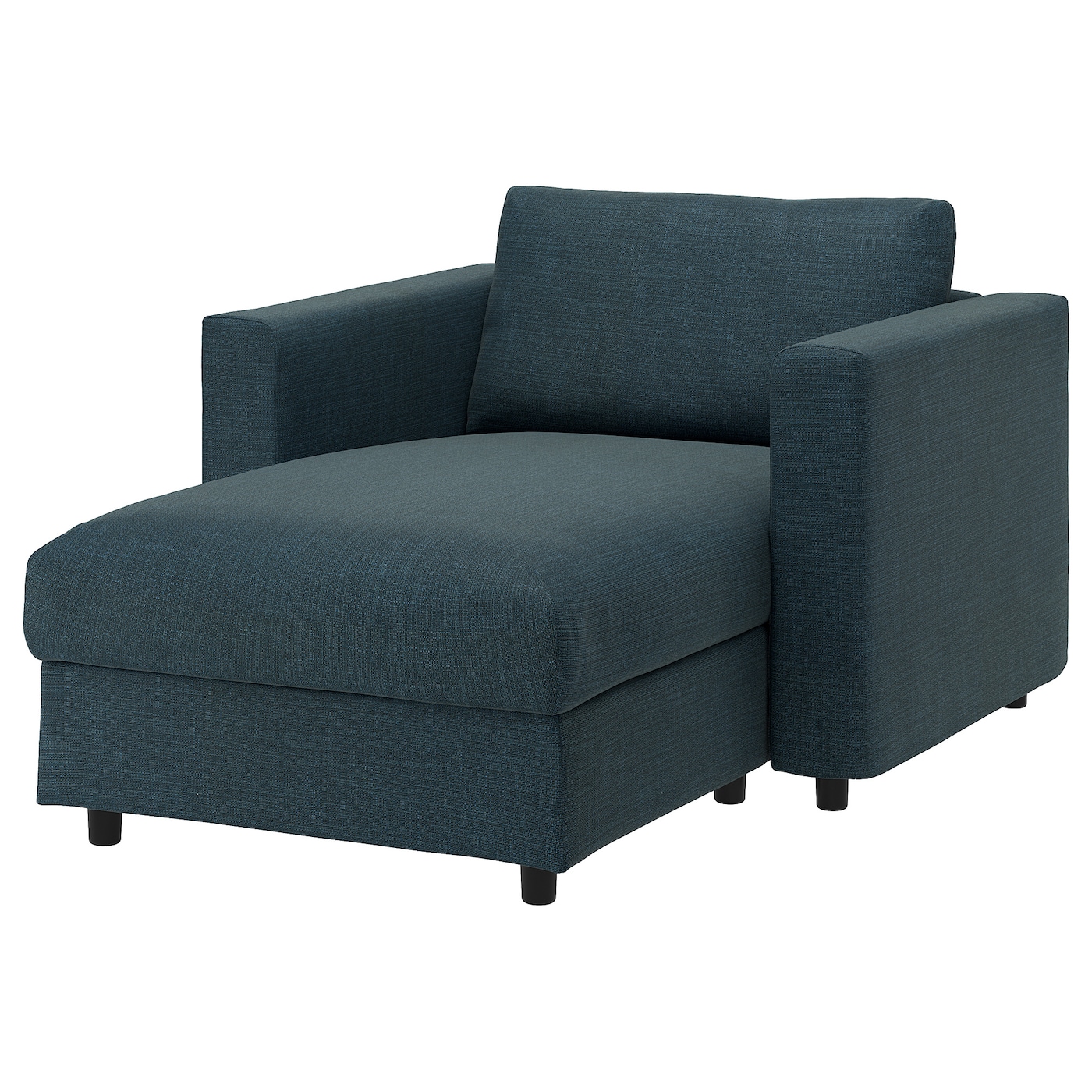 IKEA VIMLE szezlong, Hillared granatowy, Wysokość z poduchami oparcia: 83 cm