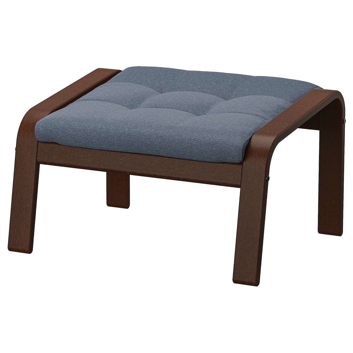 IKEA POÄNG podnóżek, brązowy/Gunnared niebieski, Szerokość: 68 cm