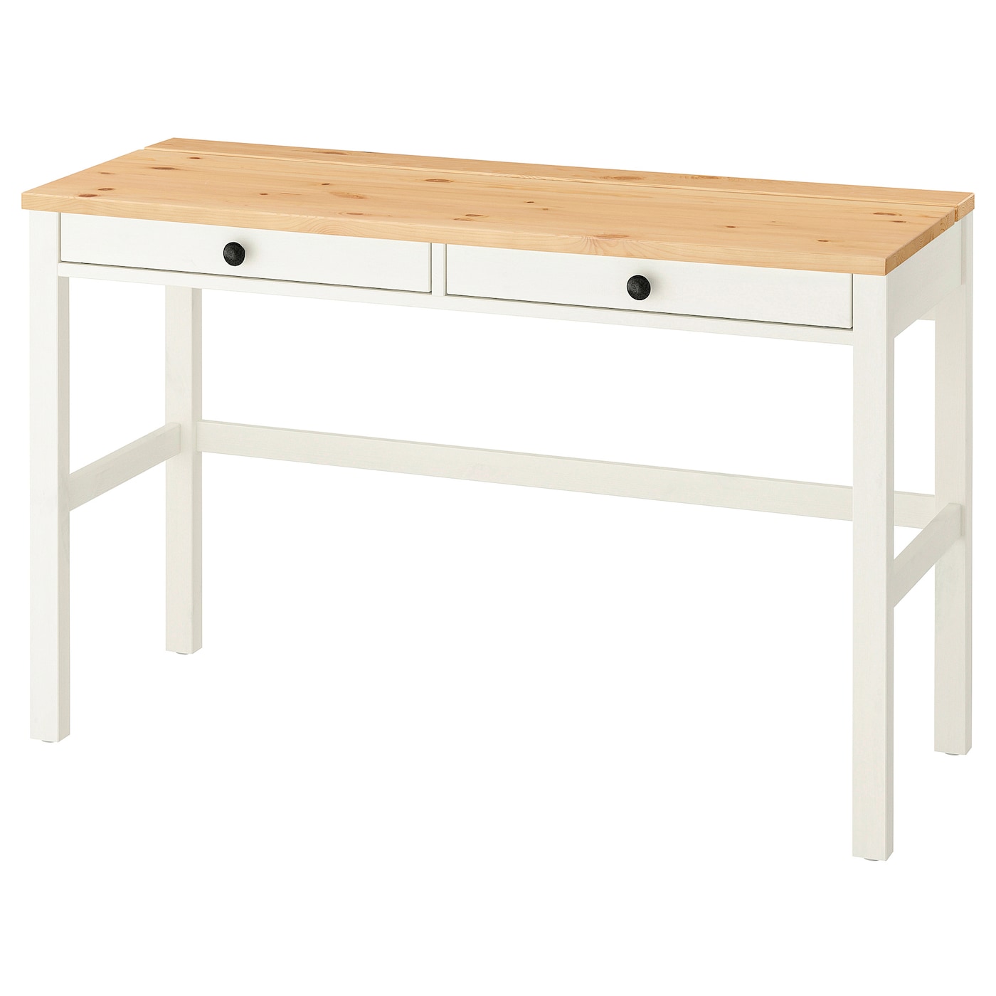 IKEA HEMNES biurko z 2 szufladami, biała bejca/jasnobrązowy, 120x47 cm