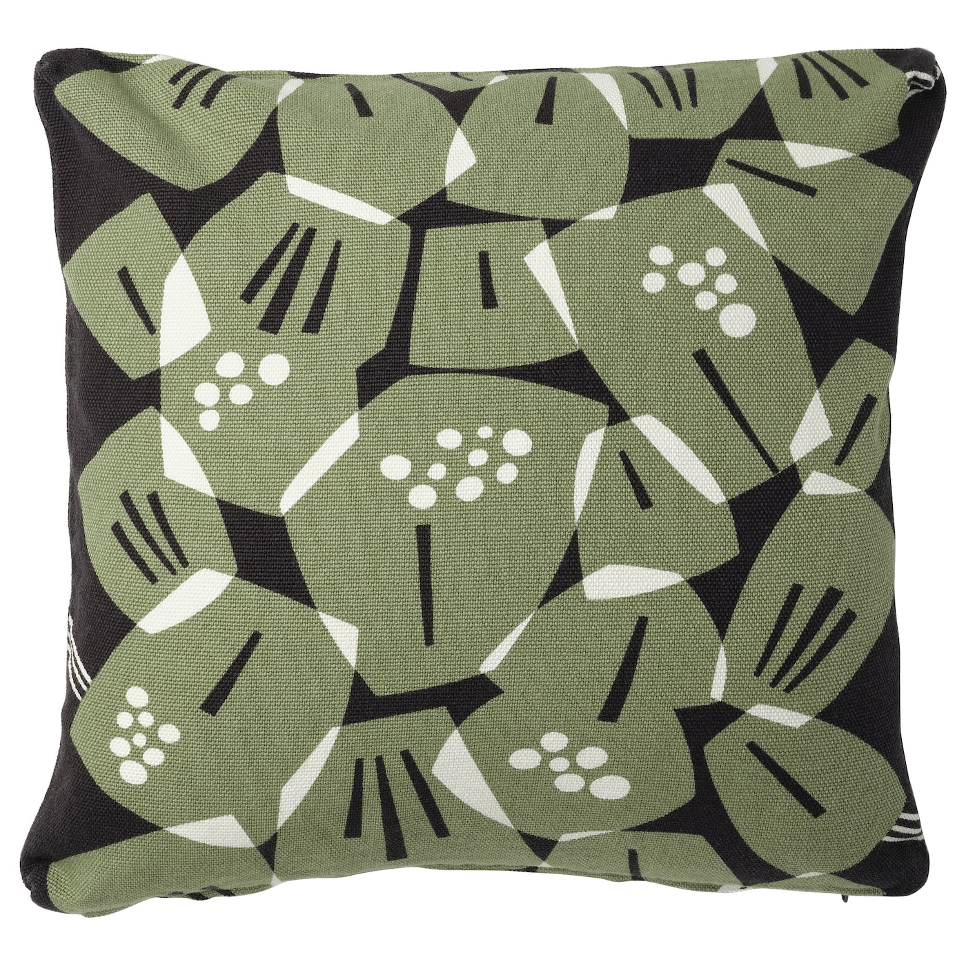 IKEA UNDERBLOMMA poszewka, czarny/szarozielony, 50x50 cm