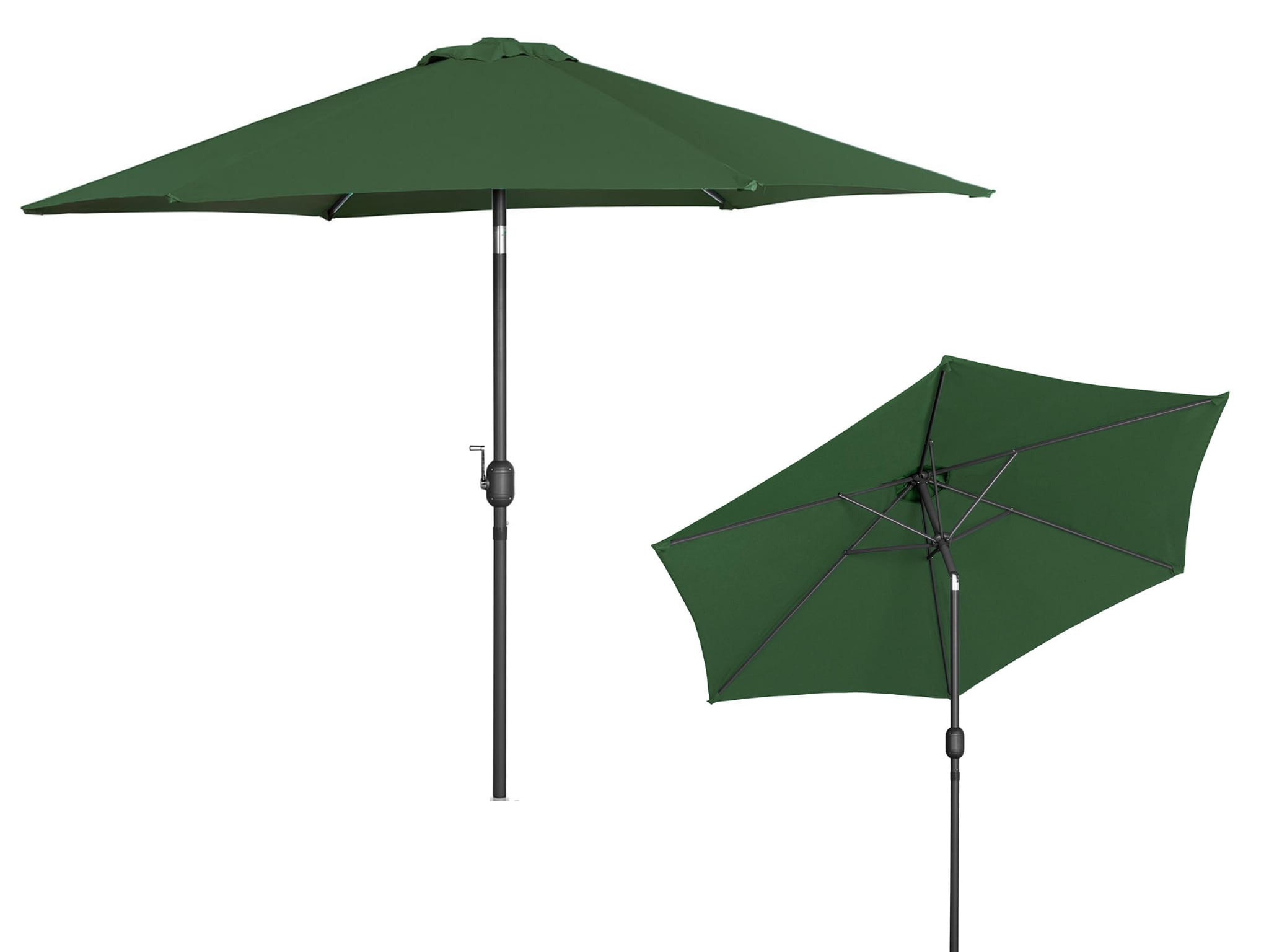 Parasol ogrodowy stojący, odchylany 270cm zielony