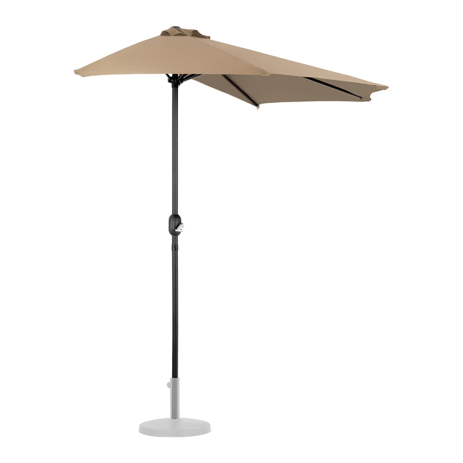 Parasol ogrodowy stojący, półokrągły szarobrązowy