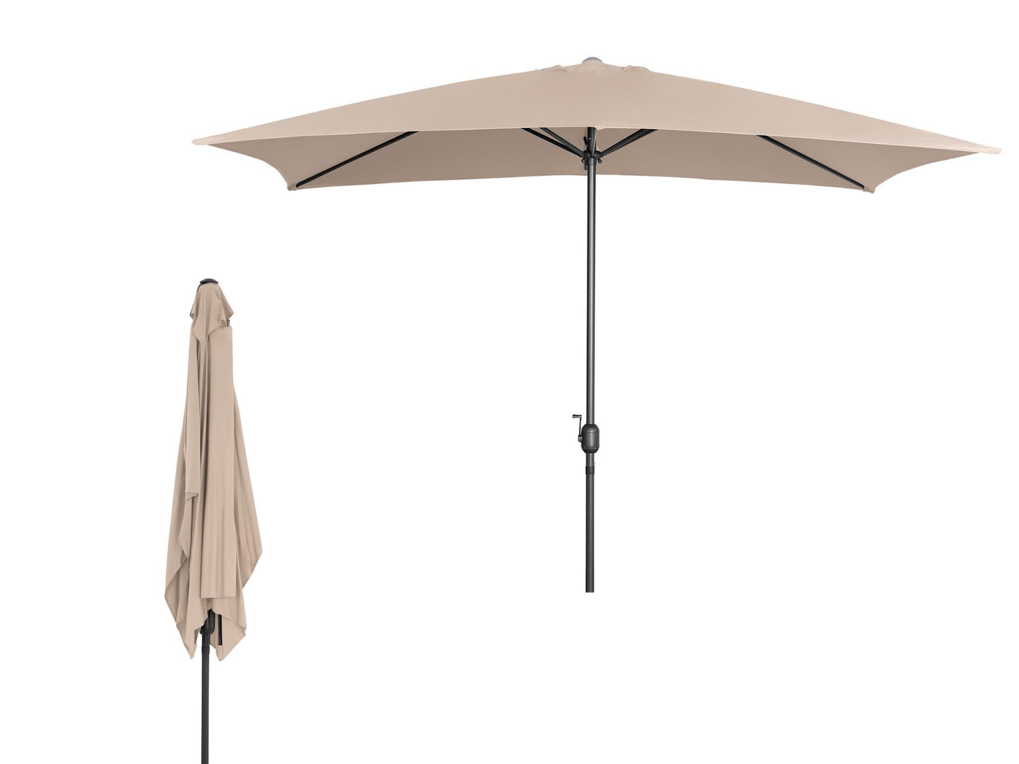 Parasol ogrodowy stojący, 2x3m, kremowy