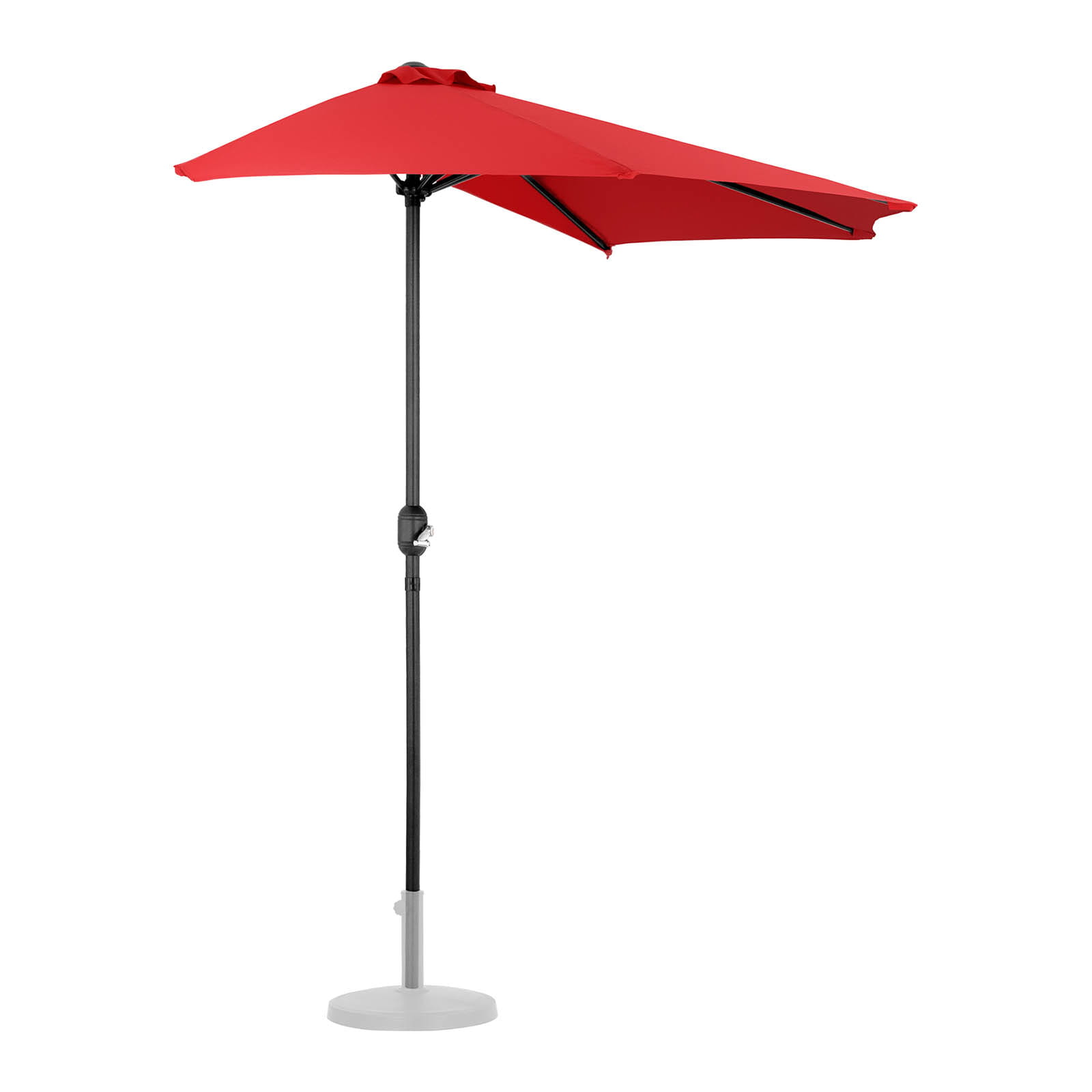 Parasol ogrodowy stojący, półokrągły czerwony