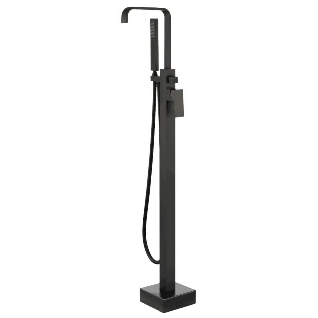 BESCO Bateria wannowa wolnostojąca MODERN I czarny mat Easy-Fix BW-MI