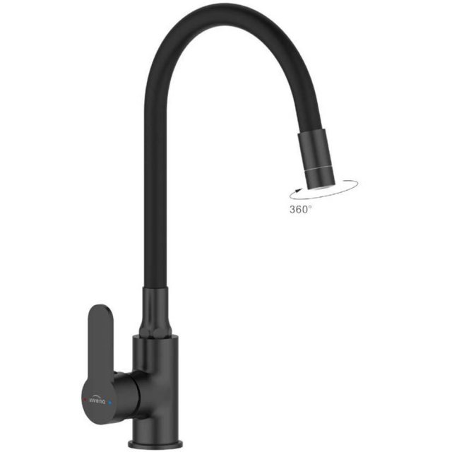 INVENA Bateria kuchenna stojąca KSANTI czarna BZ-37-004-L
