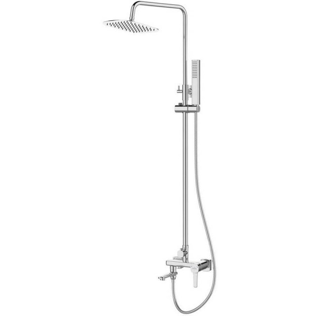 INVENA Deszczownica z baterią wannowo-prysznicową GLAMOUR chrom AU-05