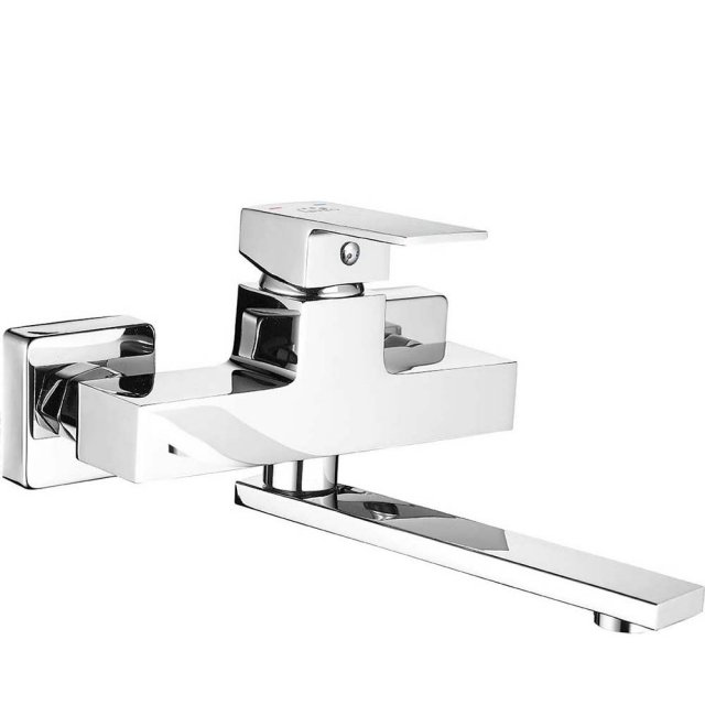LAVEO Bateria umywalkowa ścienna KVADRATO chrom BLQ_050D