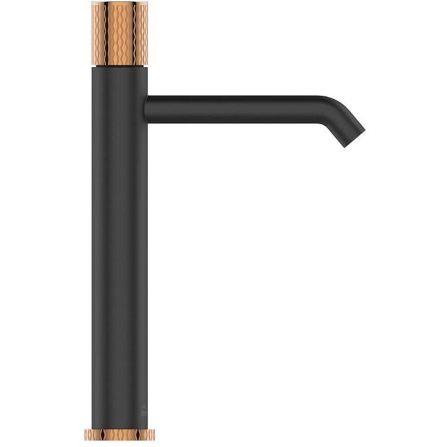 INVENA Bateria umywalkowa stojąca MOONLIGHT wysoka czarna/rose gold B