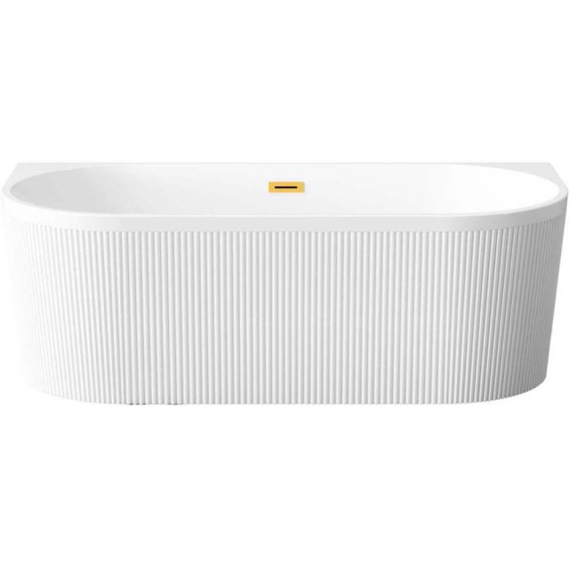 INVENA Wanna wolnostojąca przyścienna GLAMOUR ryflowana 170x80 korek