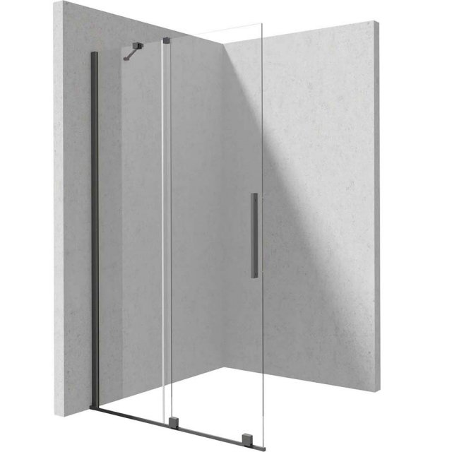 DEANTE Ścianka prysznicowa PRIZMA walk-in przesuwna 140x195 titanium