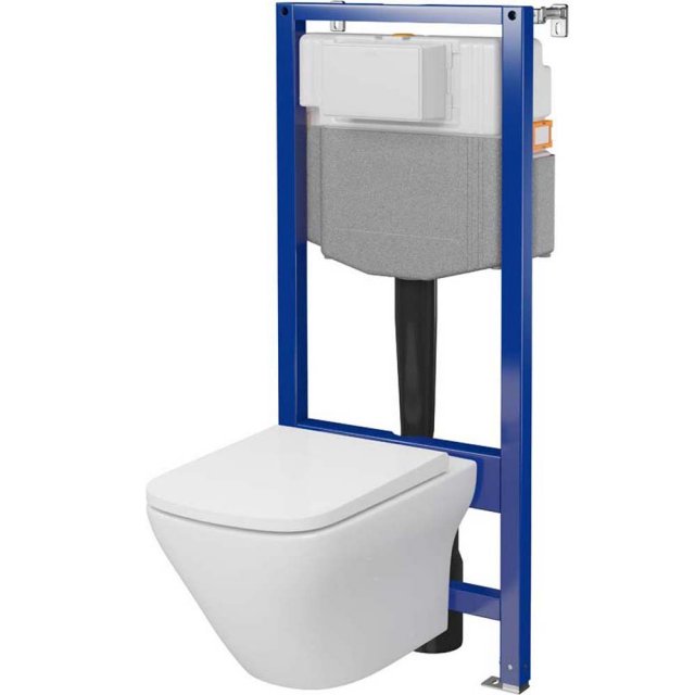CERSANIT Zestaw podtynkowy AQUA PLUS mechaniczny z miską LARGA i desk