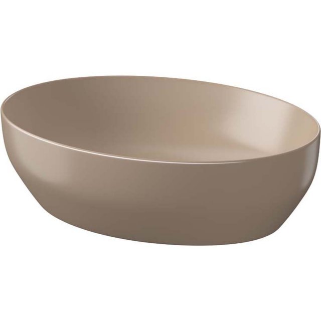 CERSANIT Umywalka nablatowa LARGA elipsa 50X38 brązowa K677-052