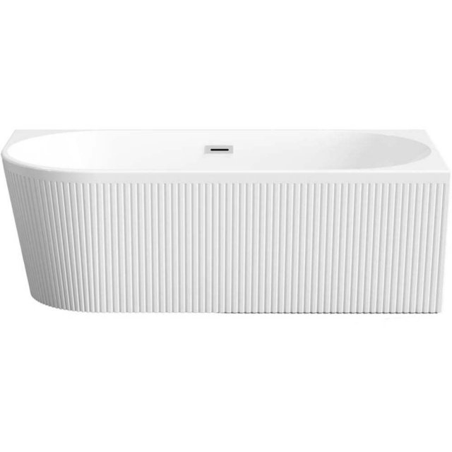 INVENA Wanna wolnostojąca przyścienna GLAMOUR prawa ryflowana 170x80