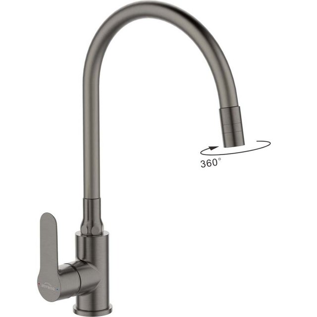 INVENA Bateria kuchenna stojąca KSANTI PLUS szara matowa BZ-37-005-L