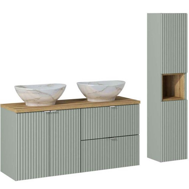 COMAD Zestaw mebli LINE REED GREEN 2 szafki z blatem WOTAN 120 cm, 2