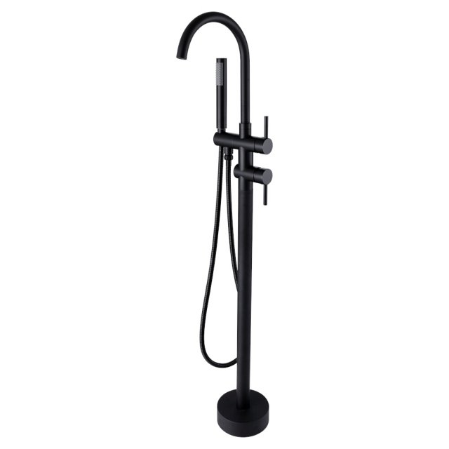 BESCO Bateria wannowa wolnostojąca ILLUSION I czarny mat Easy-Fix BW-