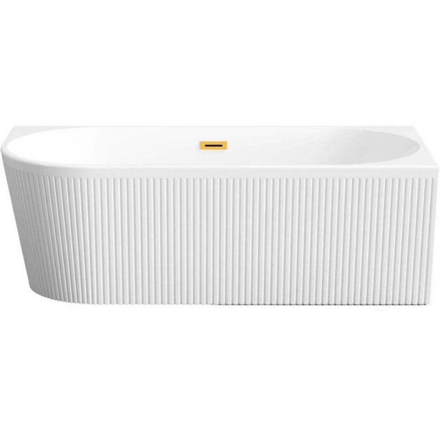 INVENA Wanna wolnostojąca przyścienna GLAMOUR prawa ryflowana 170x80