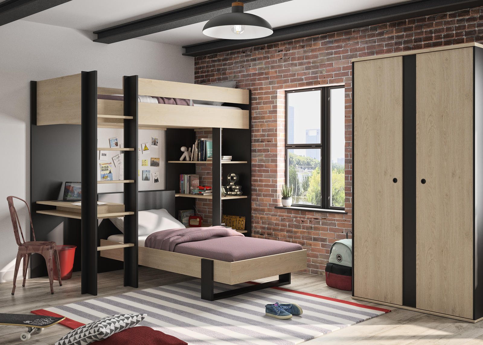 Łóżko piętrowe dla dwóch osób Duplex