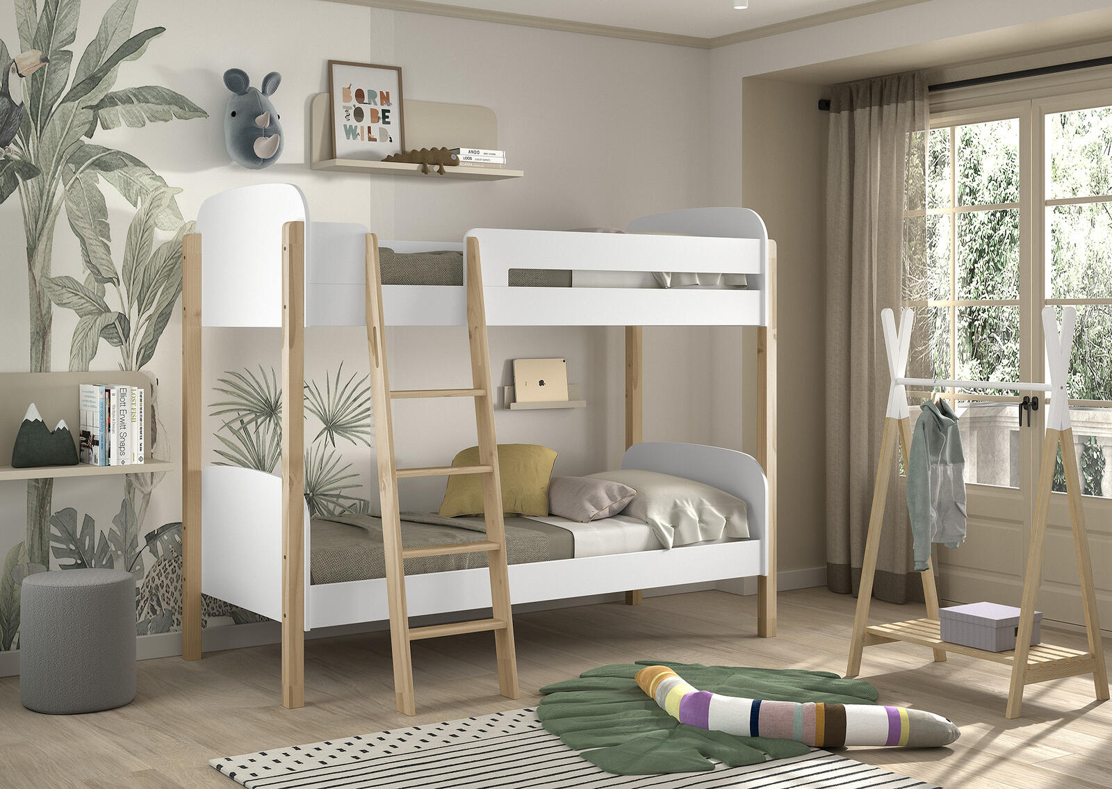 Dziecięce łóżko piętrowe Kiddy scandi