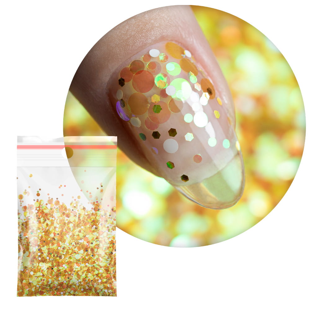 Kolorowa ozdoba do paznokci Pop-Up! Piegi Confetti Dropsy Kropki Kółeczka Princess Nails Nr 3 20g