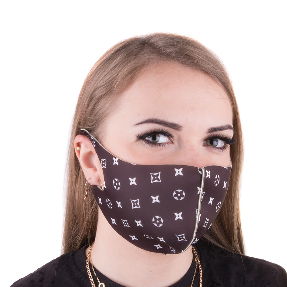 Maska maseczka ochronna wielokrotnego użytku neoprenowa piankowa Luis brązowa rozm L/XL 1 szt