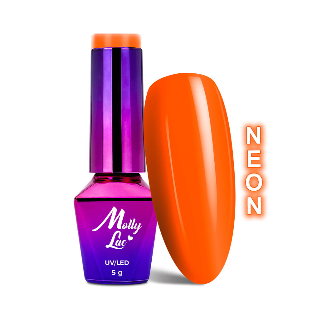 Lakier hybrydowy MollyLac Bubble Tea Passion Fruit Neon 5 g Nr 131